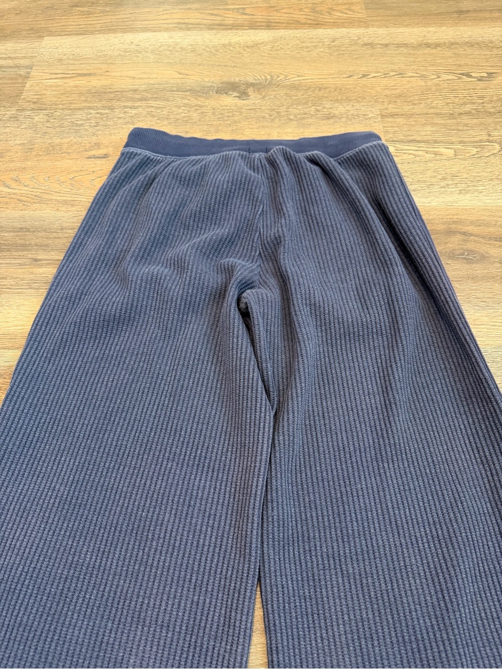 Aerie Essential Waffle Trouser Navy Blue Wide Leg Lounge Pants Size Medium - Picture 4 of 9
